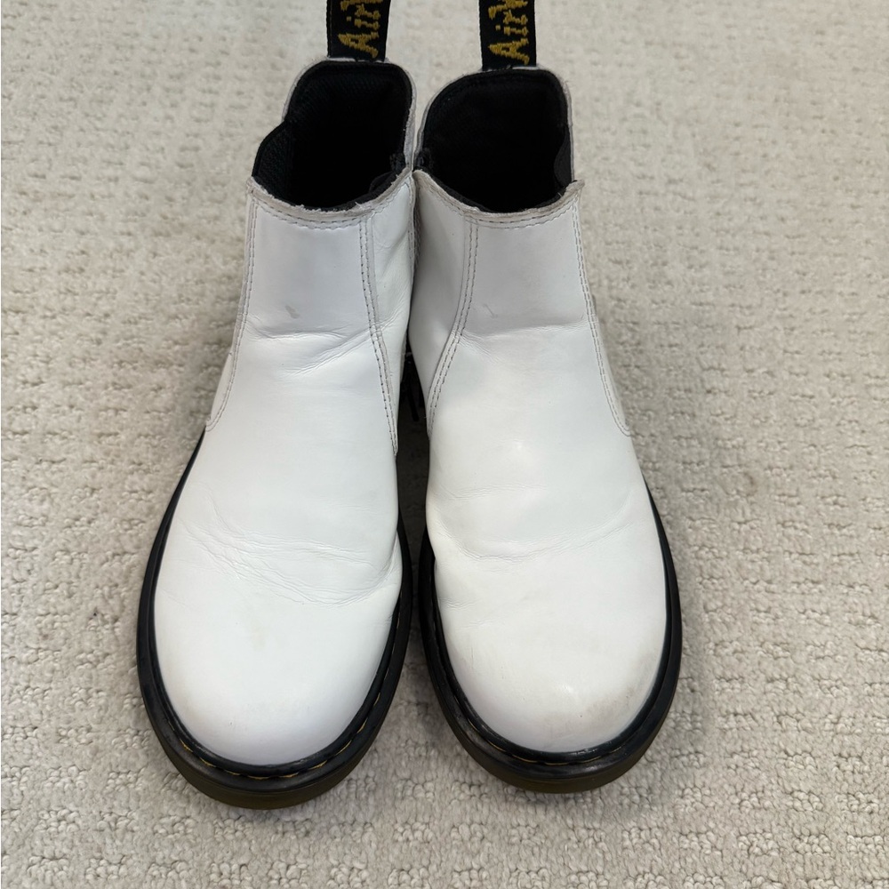 Dr. Martens kids White Leather Ankle Boots